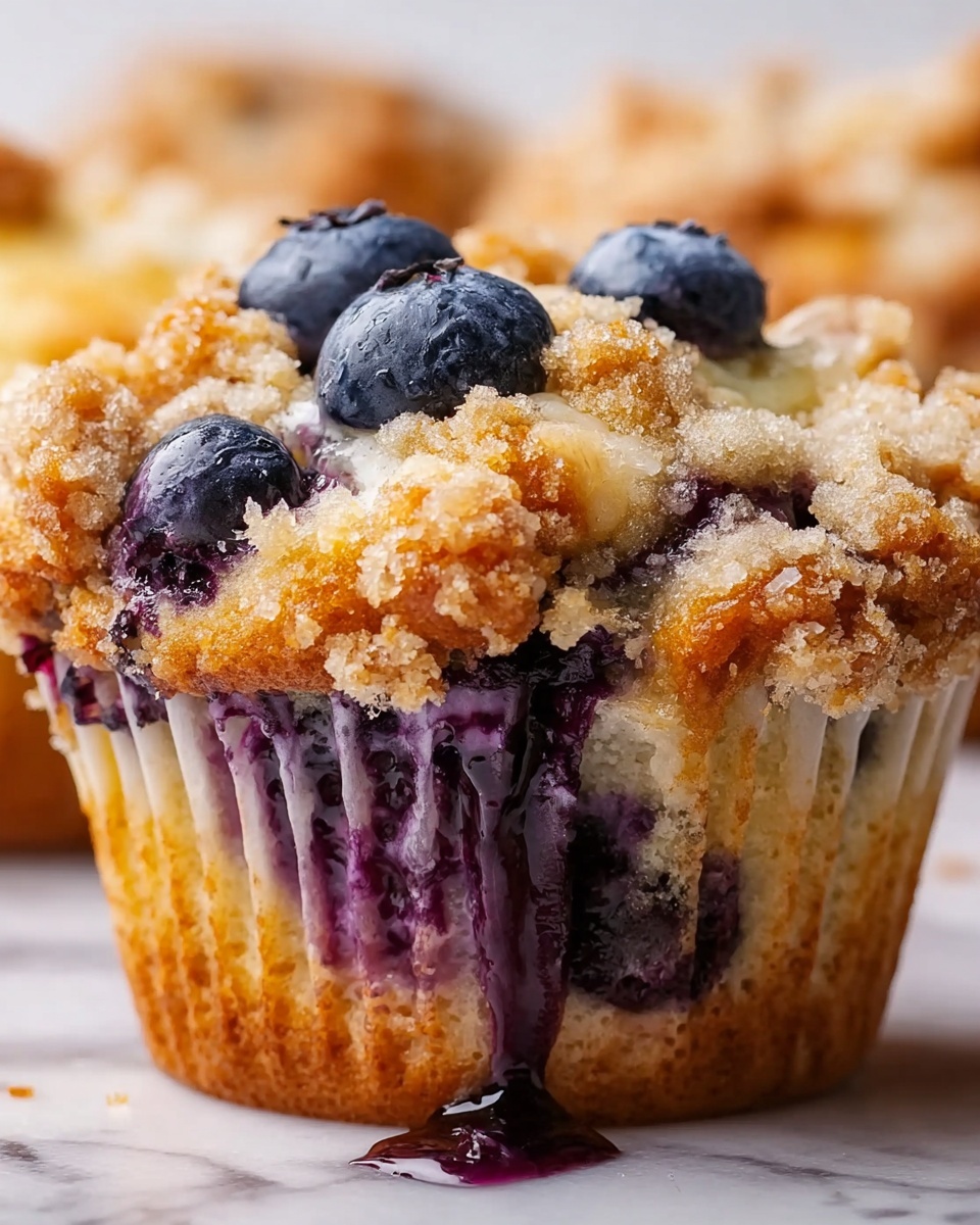 Blueberry Muffins with Lemon Zest and Crunchy Topping Recipe - Recipe Image