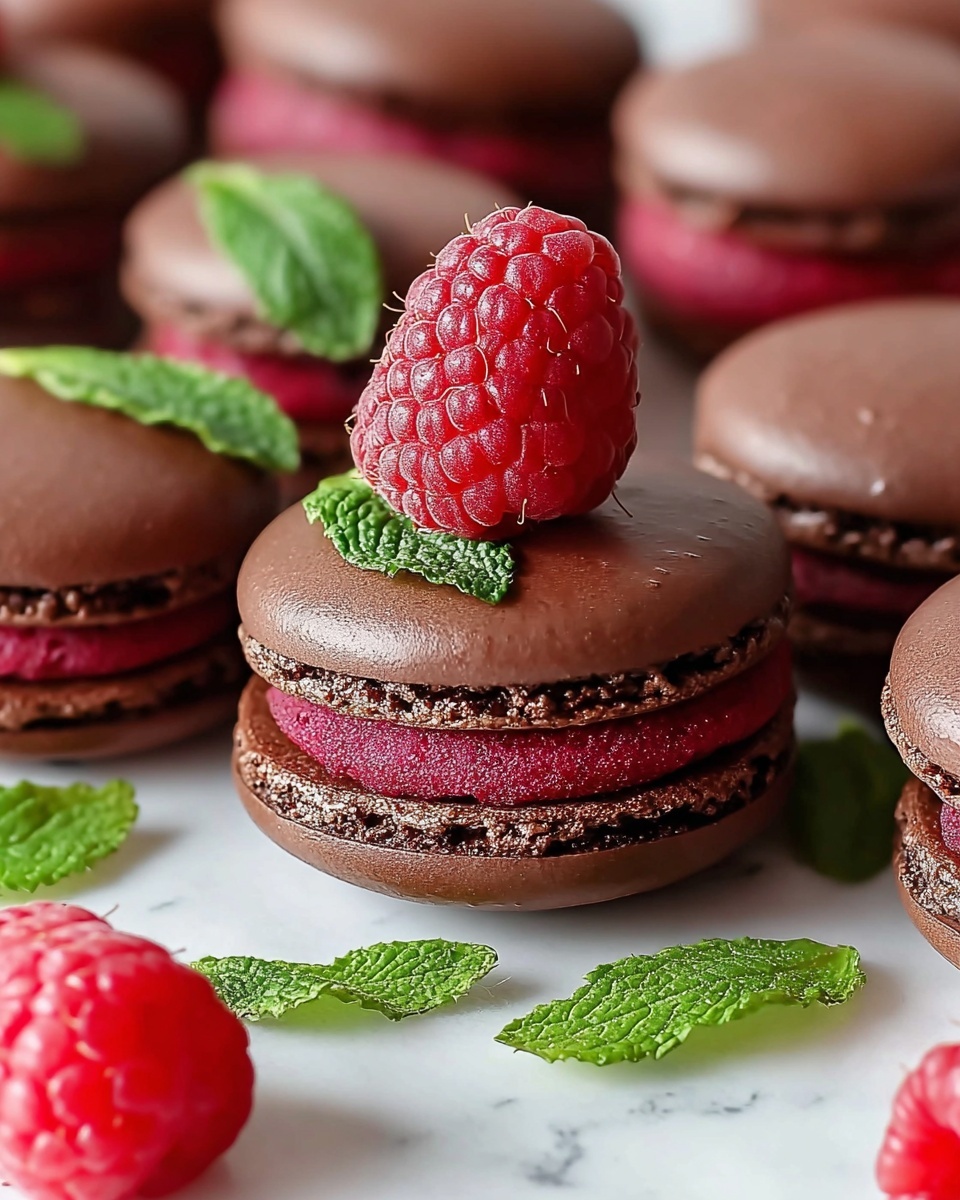 Dark Chocolate Raspberry Macarons: A Decadent Treat for Every Occasion Recipe - Recipe Image