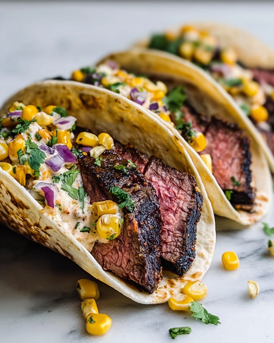 Grilled Elote Steak Tacos Recipe - Recipe Image