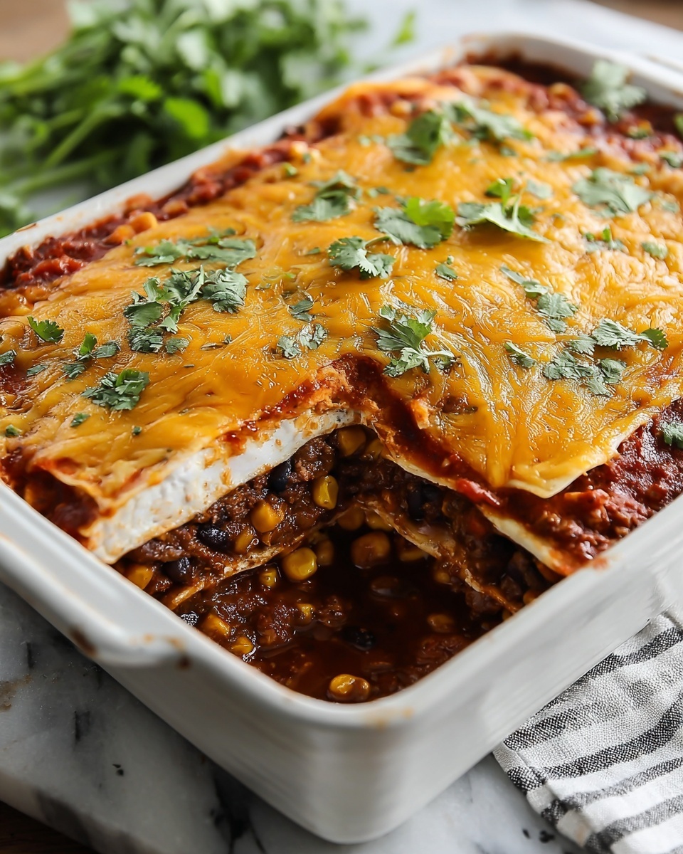 Beef Enchilada Casserole with Corn Tortillas Recipe - Recipe Image