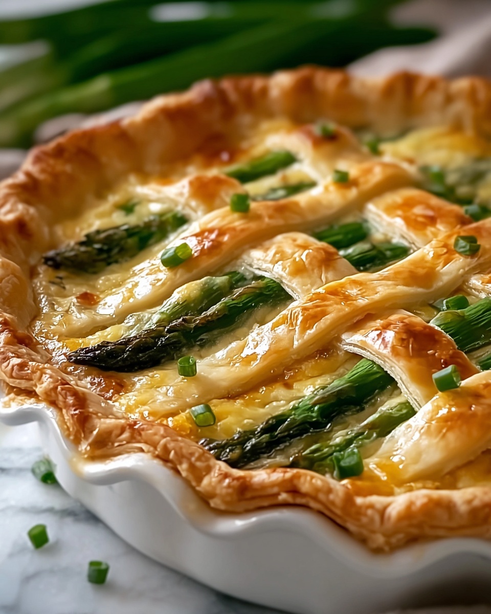 Asparagus Pie with Swiss and Parmesan Cheeses Recipe - Recipe Image