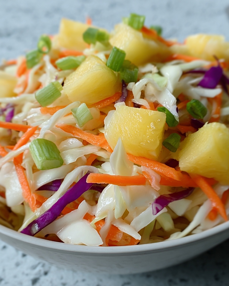 No-Mayo Hawaiian Pineapple Coleslaw Recipe - Recipe Image