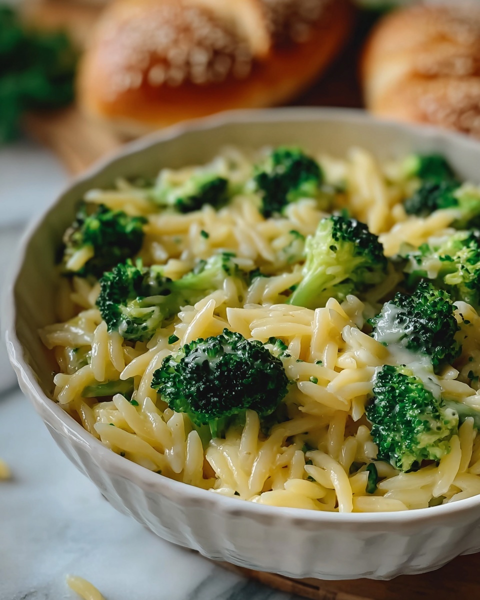 One-Pot Broccoli Cheese Orzo Recipe - Recipe Image