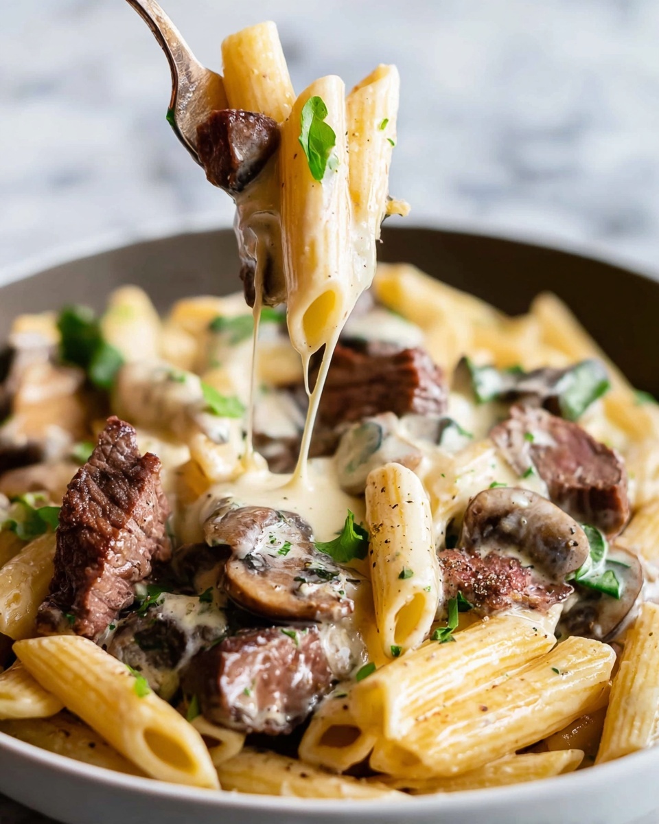 One Pot Philly Steak Pasta Recipe - Recipe Image