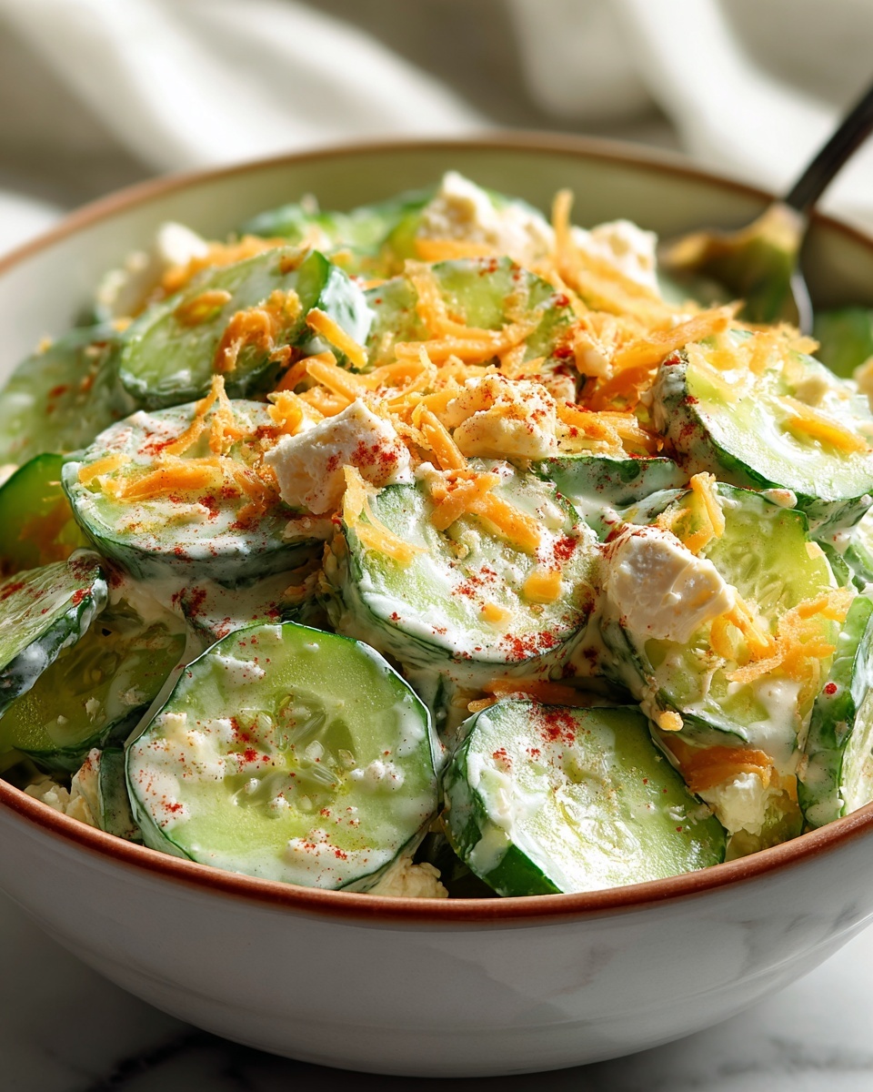Cucumber Snack with Cheese and Savory Toppings Recipe - Recipe Image