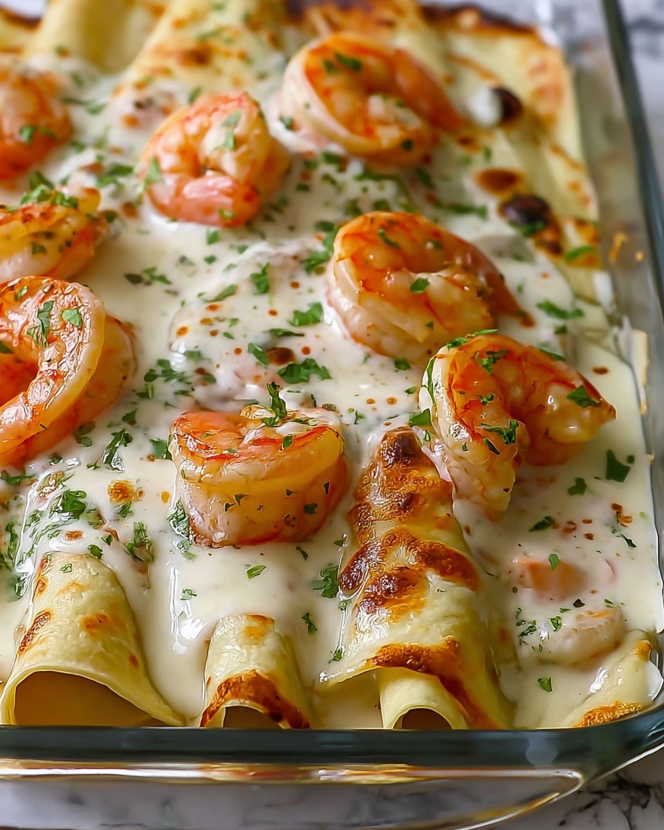 Roasted Shrimp Enchiladas with Jalapeño Cream Sauce Recipe - Recipe Image