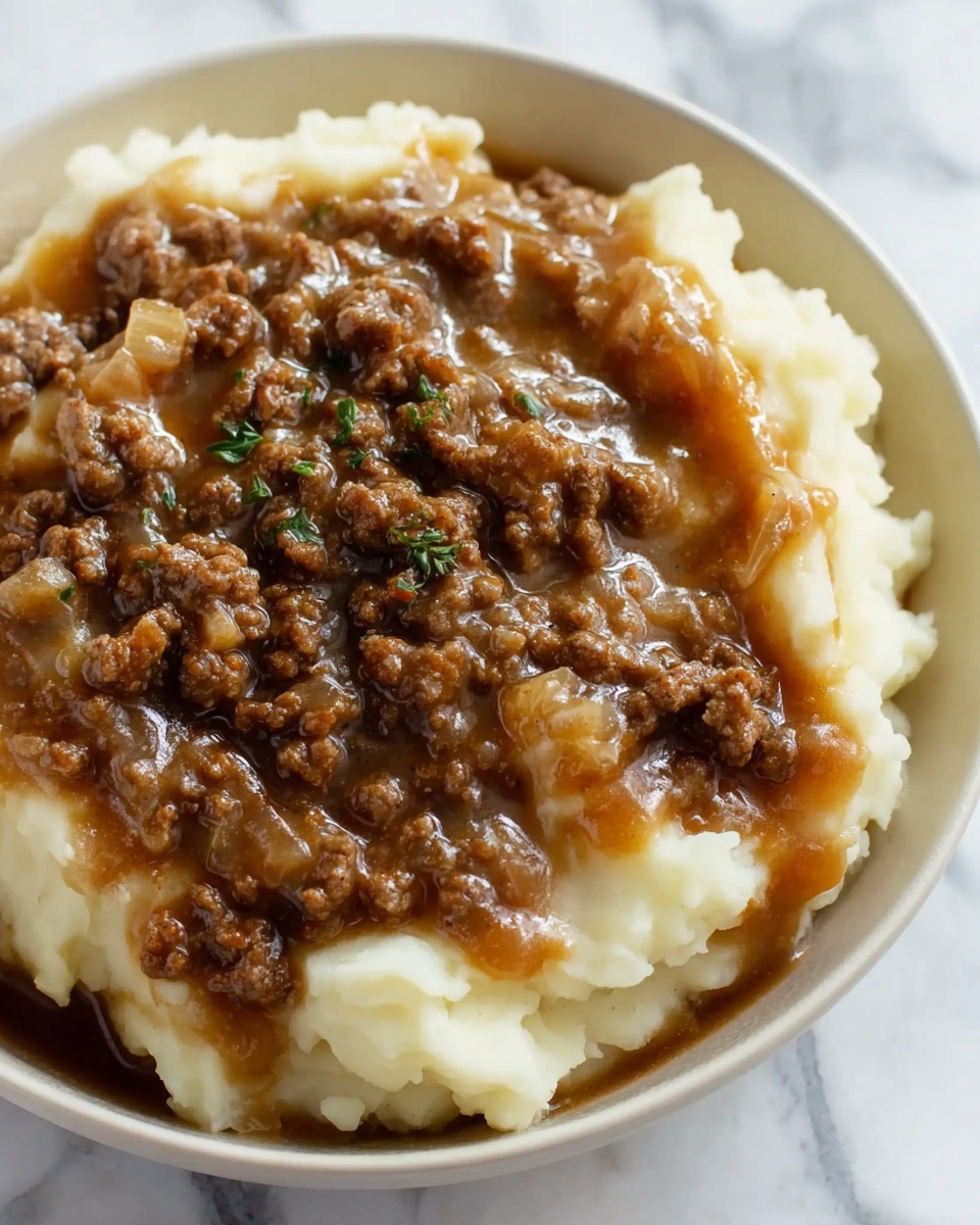 Ground Beef Gravy with Mashed Potatoes Recipe - Recipe Image
