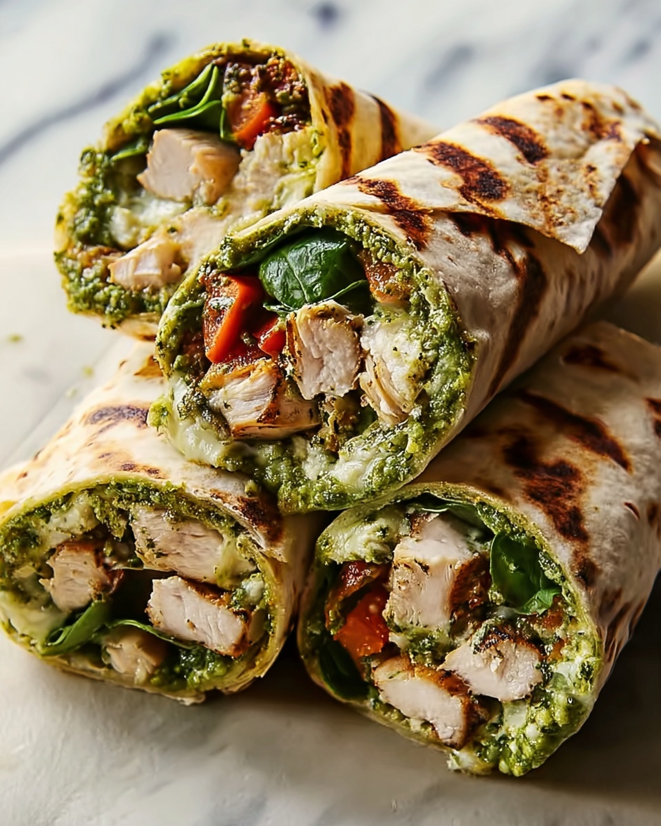 Pesto Chicken and Avocado Salad Wraps Recipe - Recipe Image