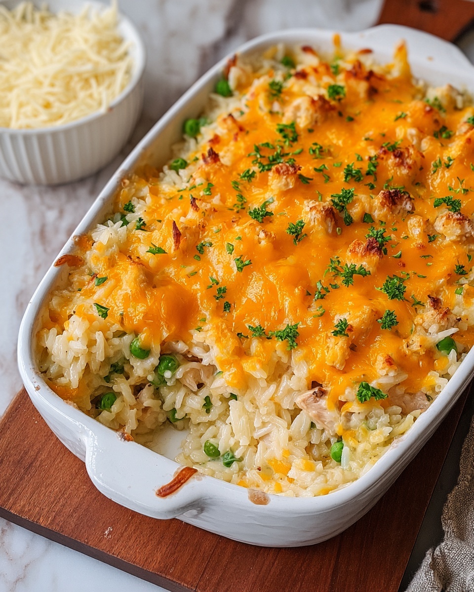 Cheesy Chicken and Rice Casserole Recipe - Recipe Image