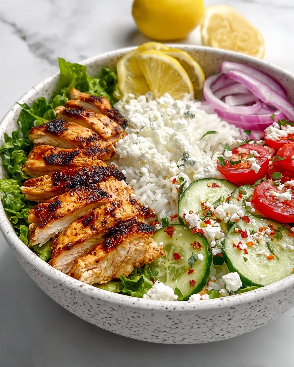 Greek Chicken Bowls with Feta, Veggies, and Tzatziki Sauce Recipe - Recipe Image