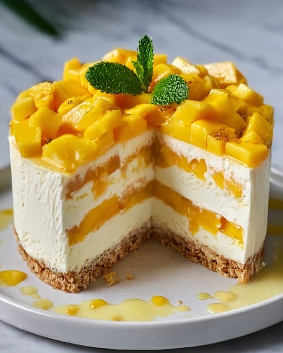 Unbaked Mango Cheesecake Recipe - Recipe Image