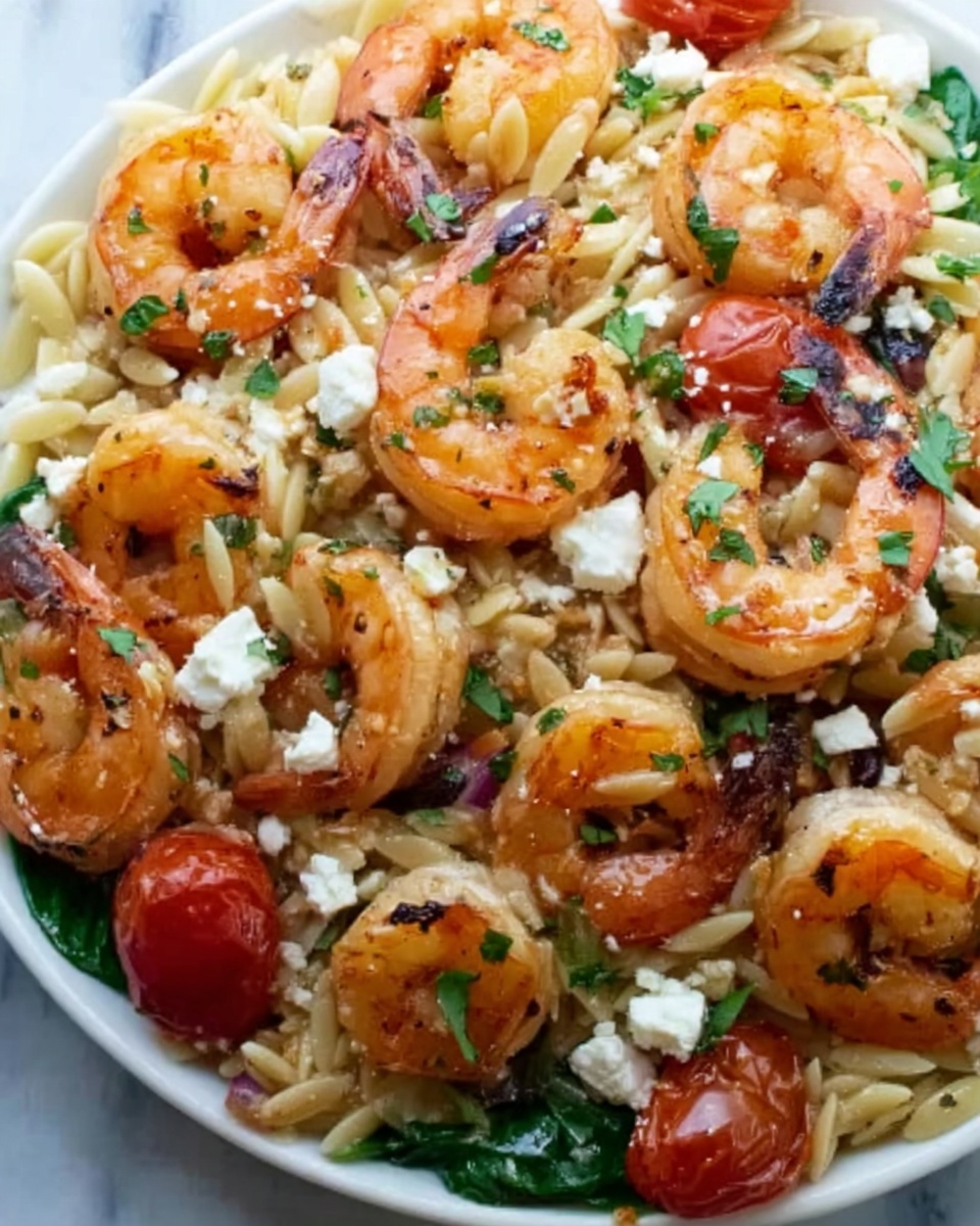 Greek Shrimp Orzo with Feta, Olives, and Tomatoes Recipe - Recipe Image