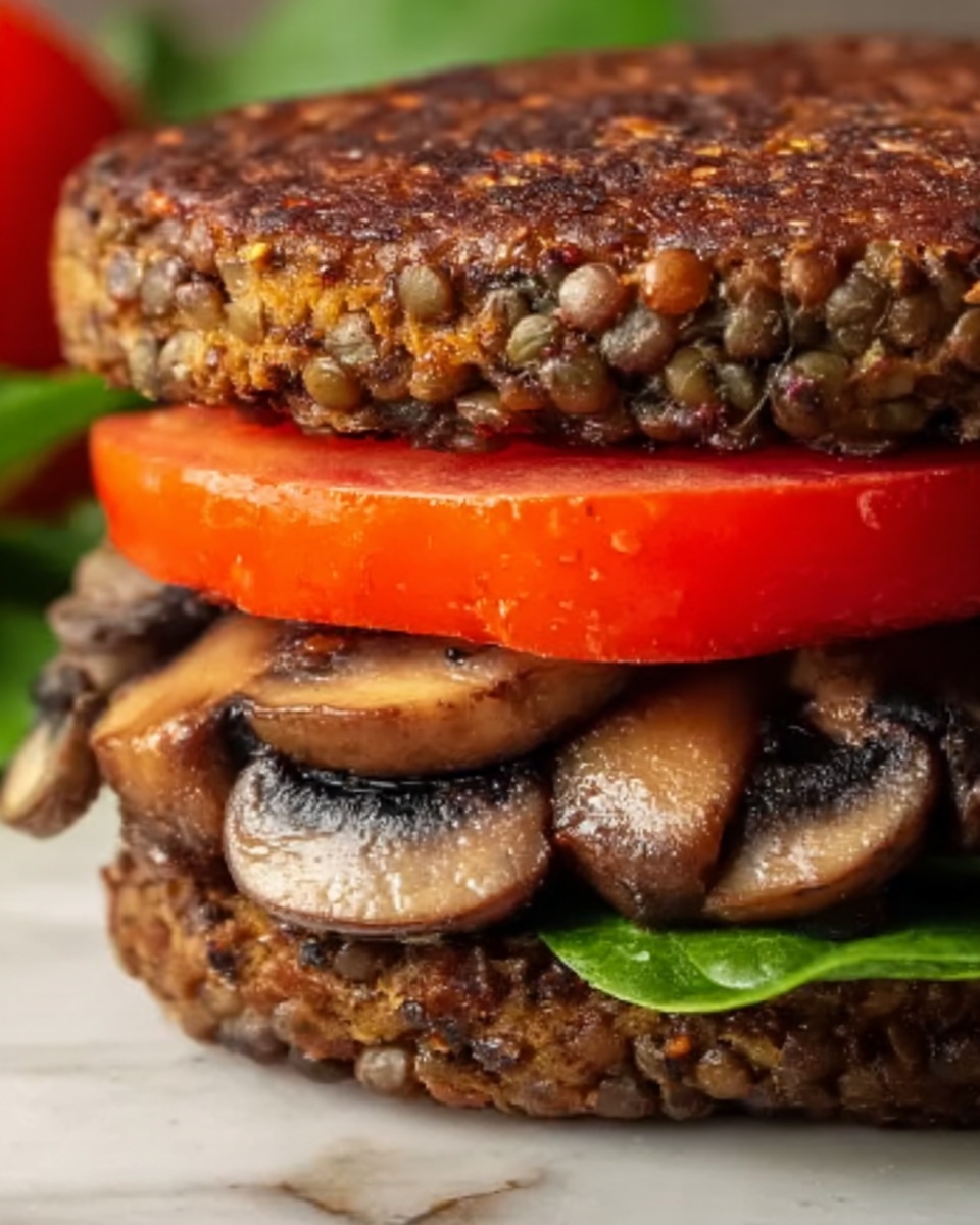 Mushroom Lentil Burgers Recipe - Recipe Image