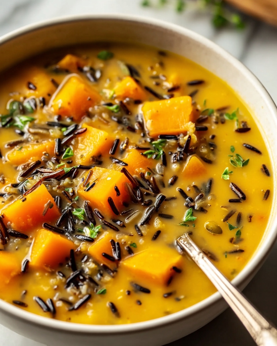 Nourishing Vegan Pumpkin Wild Rice Soup Recipe - Recipe Image