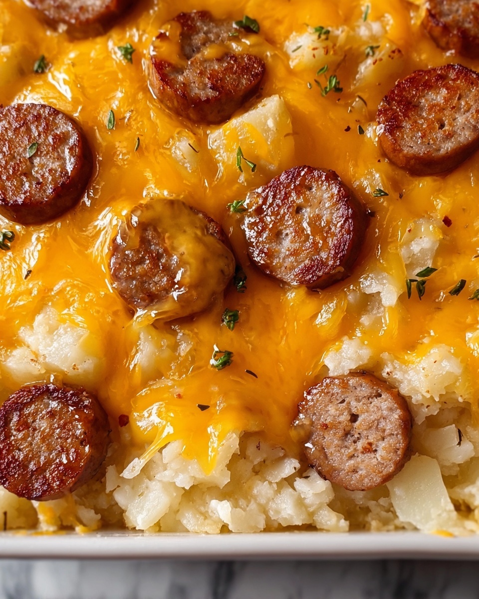 Cheesy Sausage & Hashbrowns Casserole Recipe - Recipe Image