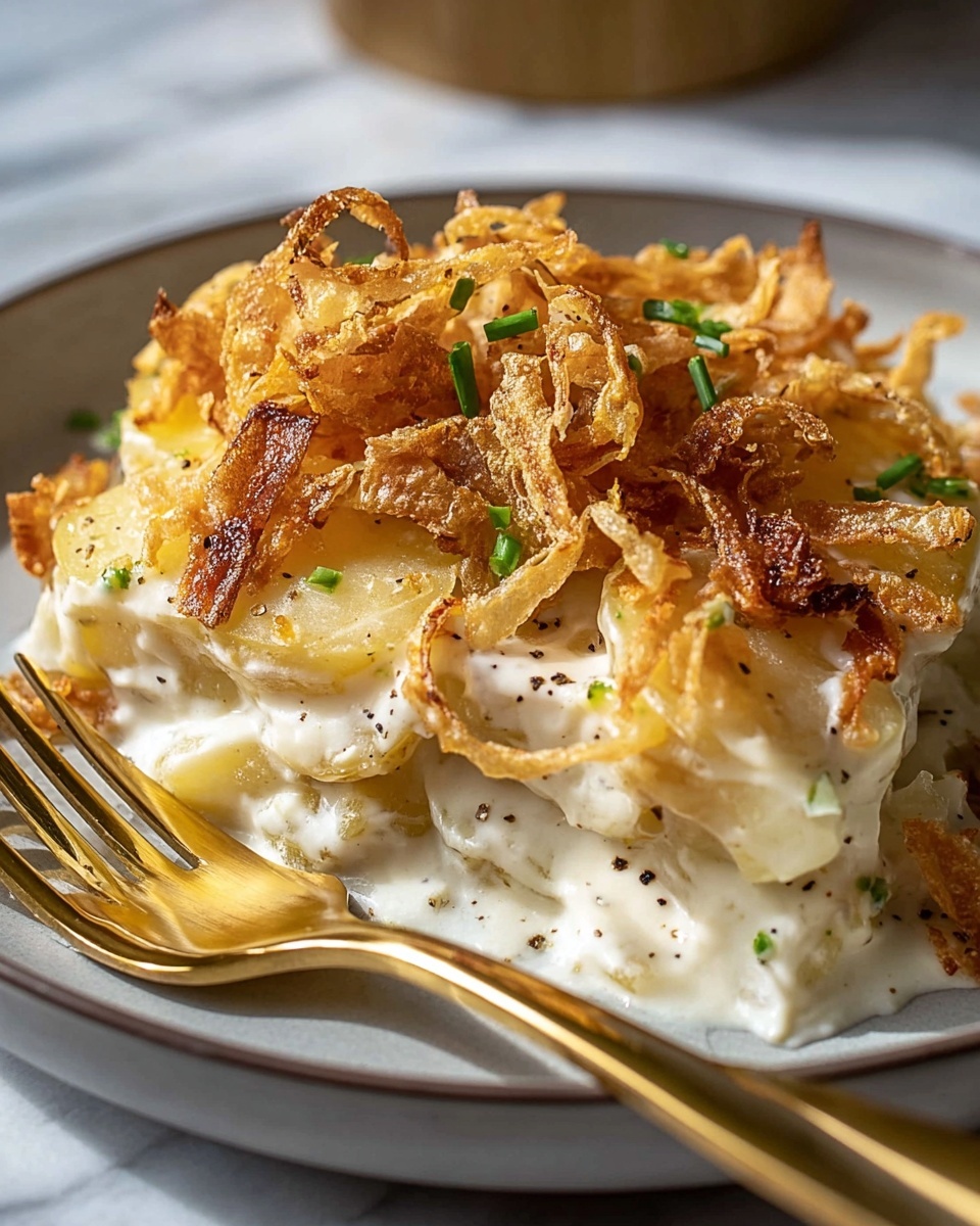 French Onion Funeral Potatoes Recipe - Recipe Image
