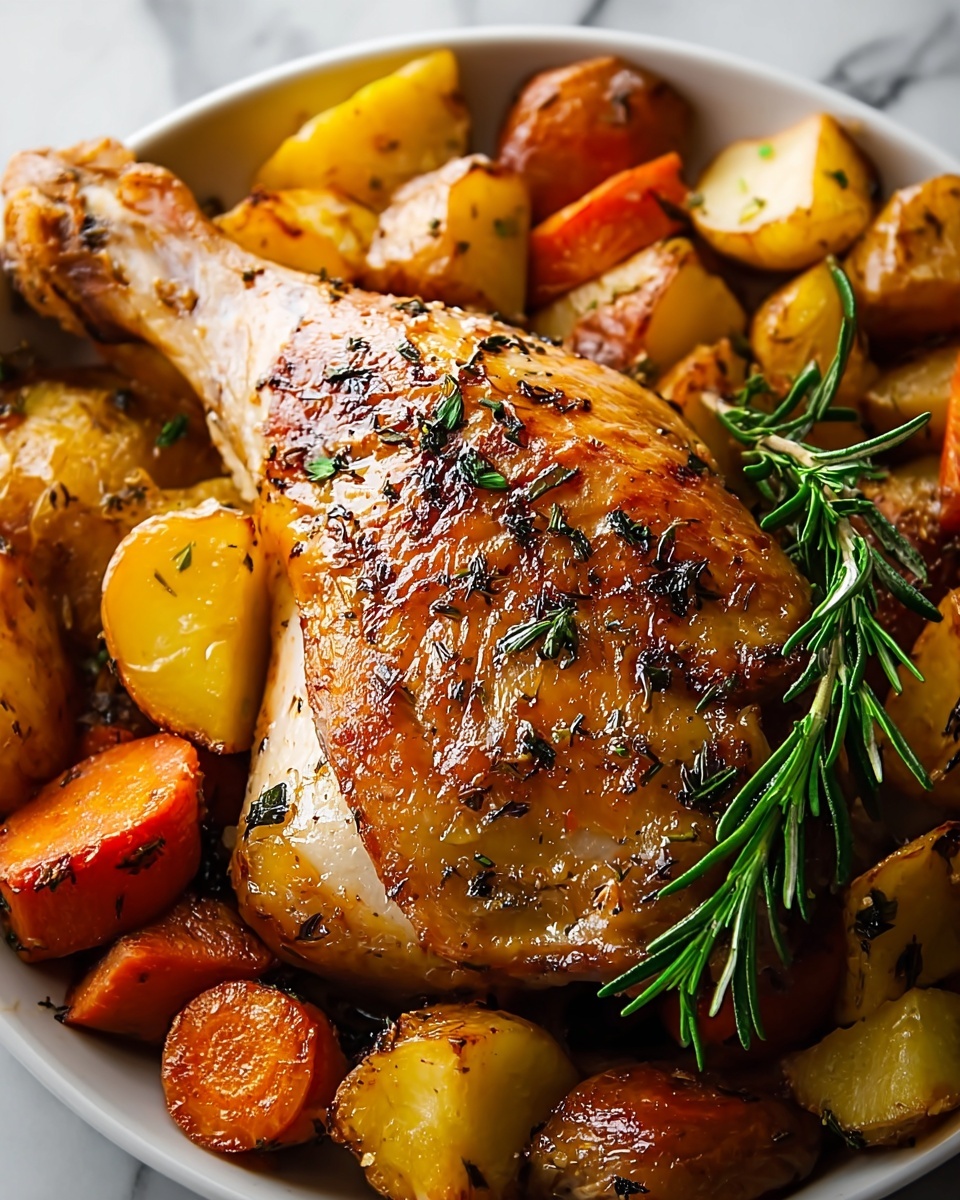 Roasted Herb-Seasoned Chicken with Roasted Vegetables Recipe - Recipe Image