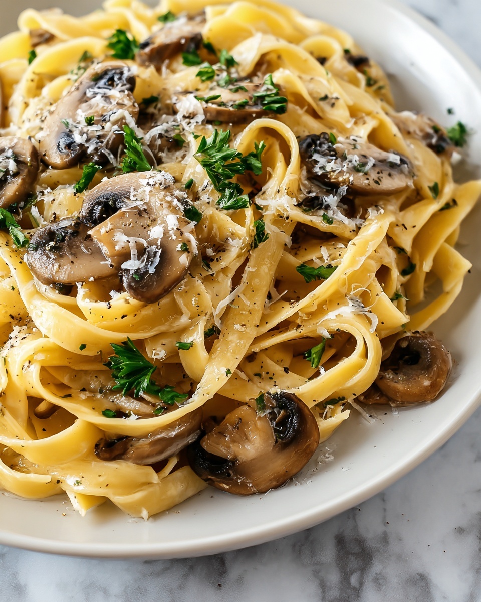 Garlic Mushroom Pasta Recipe - Recipe Image