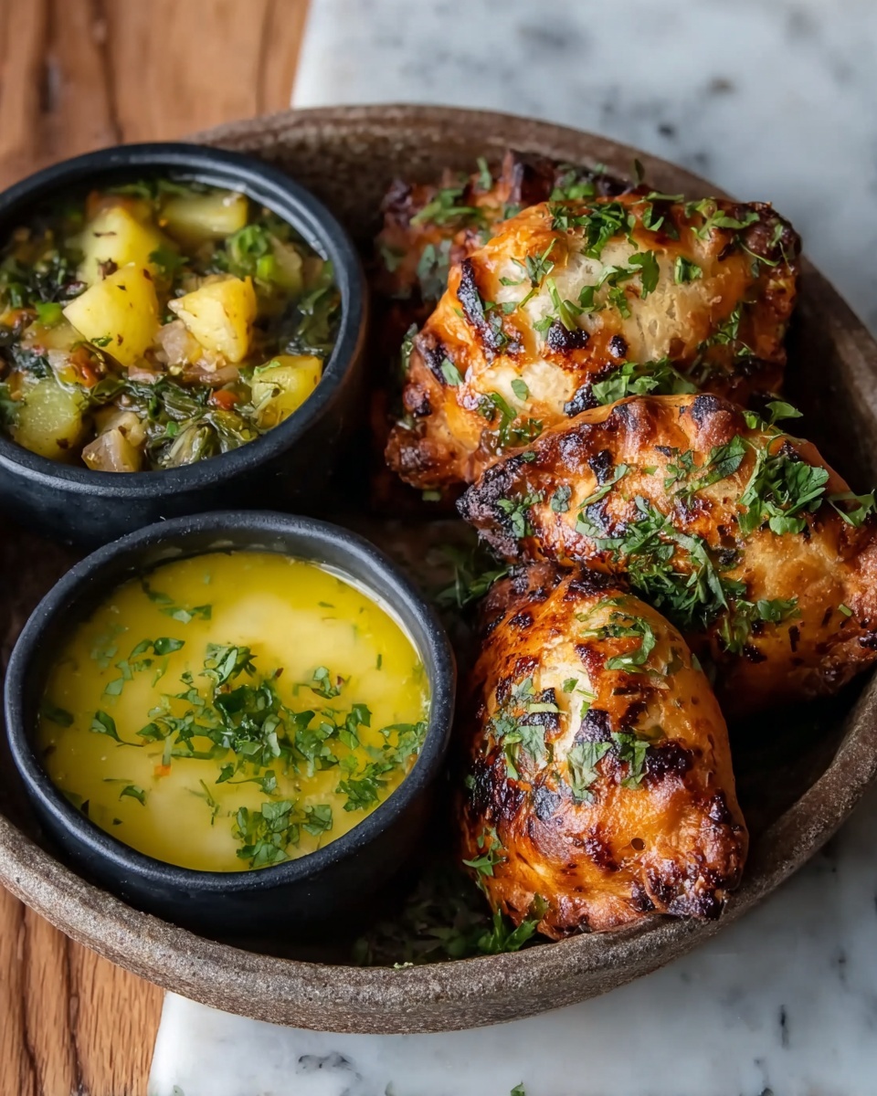 Curried Potato Pasties with Quick Coriander Chutney Recipe - Recipe Image