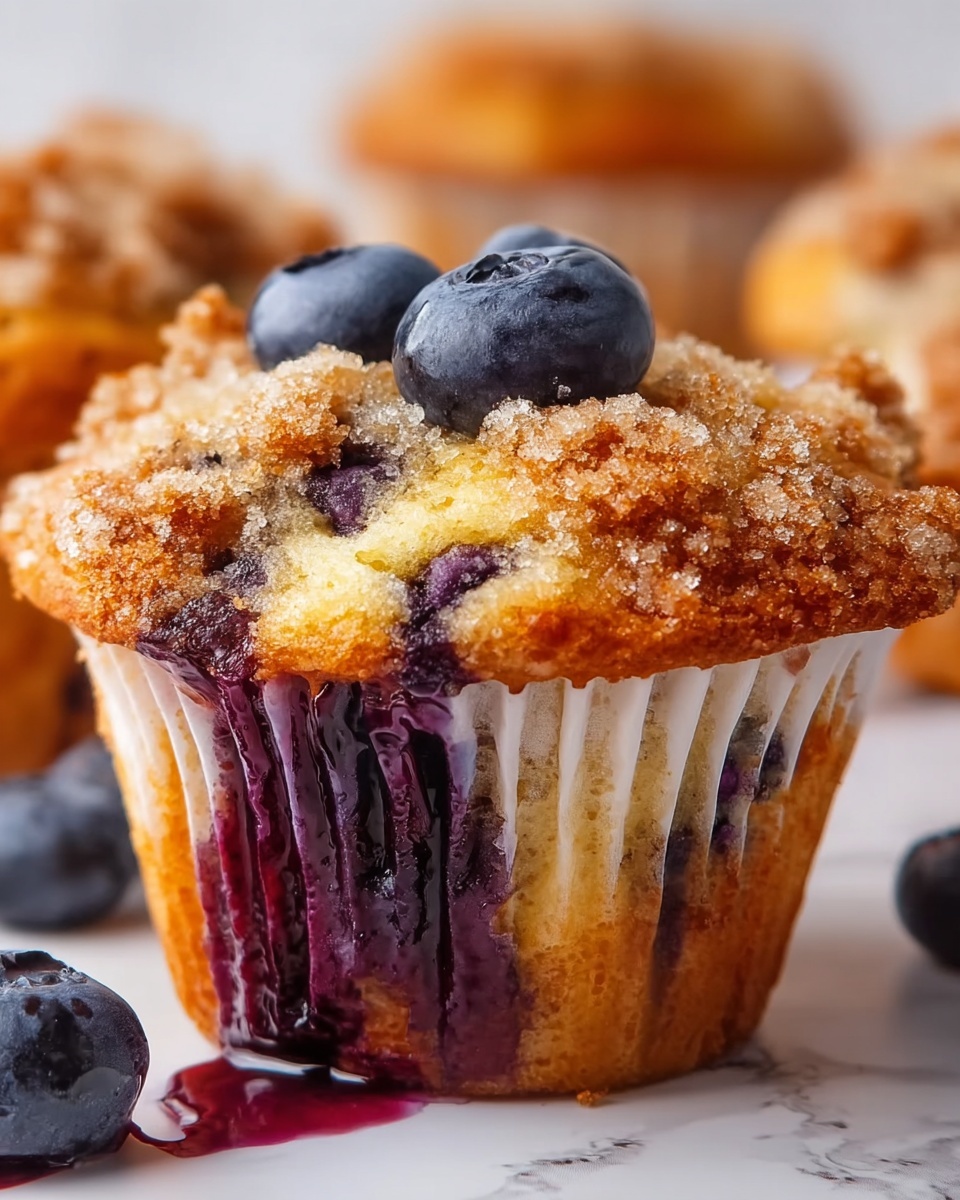 Blueberry Muffins with Lemon Zest and Crunchy Topping Recipe - Recipe Image