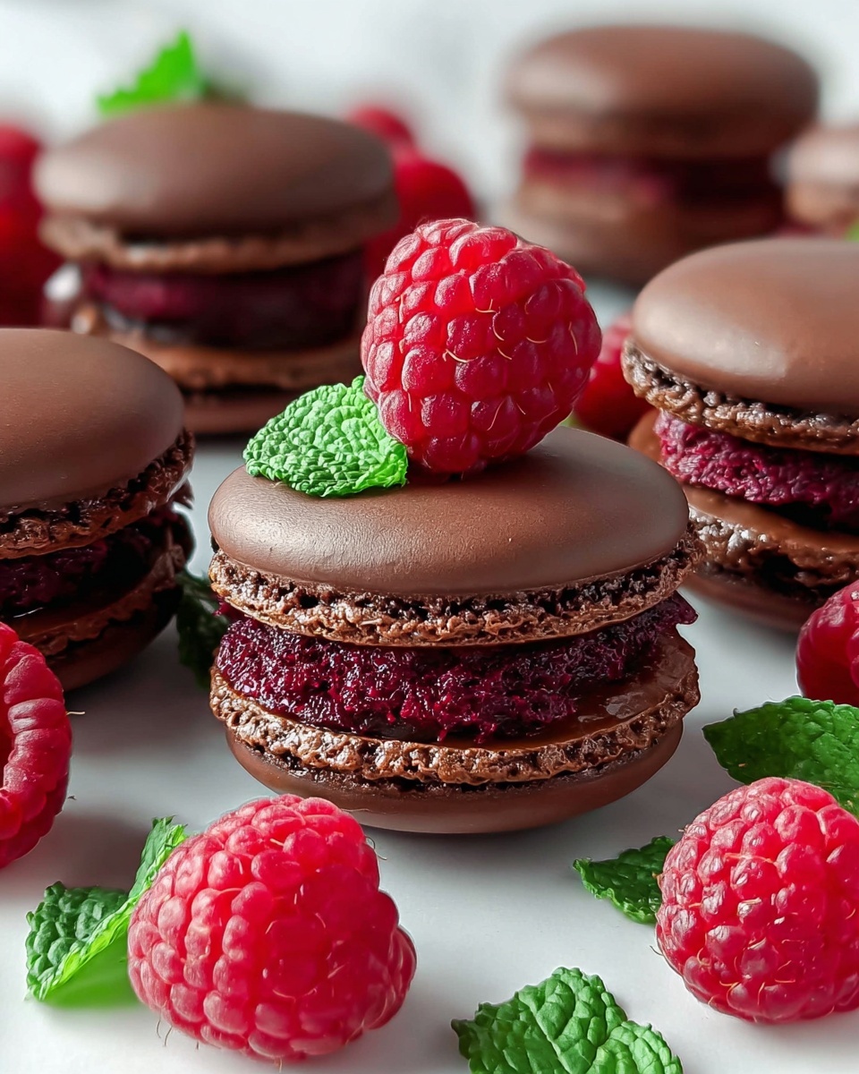 Dark Chocolate Raspberry Macarons: A Decadent Treat for Every Occasion Recipe - Recipe Image