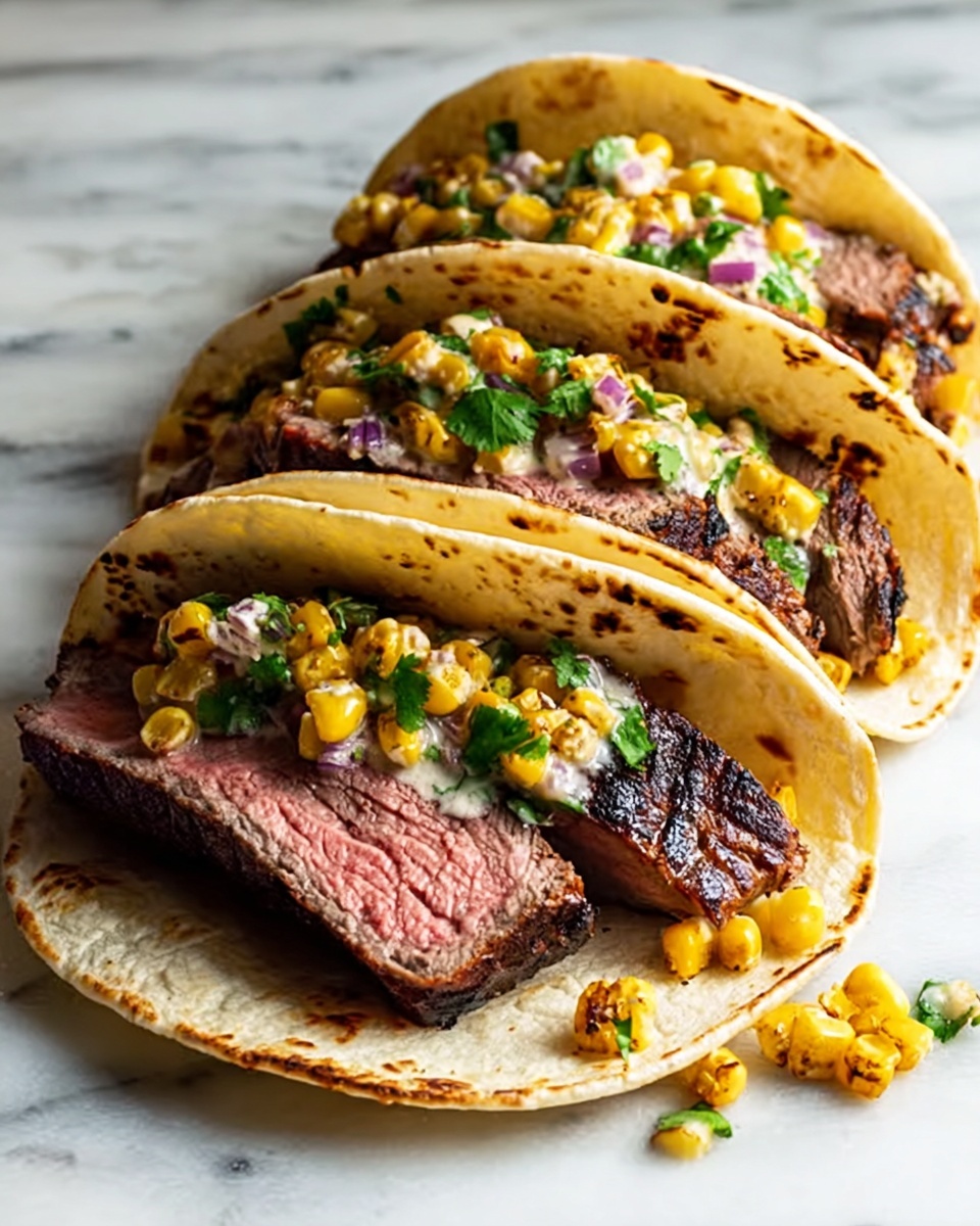 Grilled Elote Steak Tacos Recipe - Recipe Image