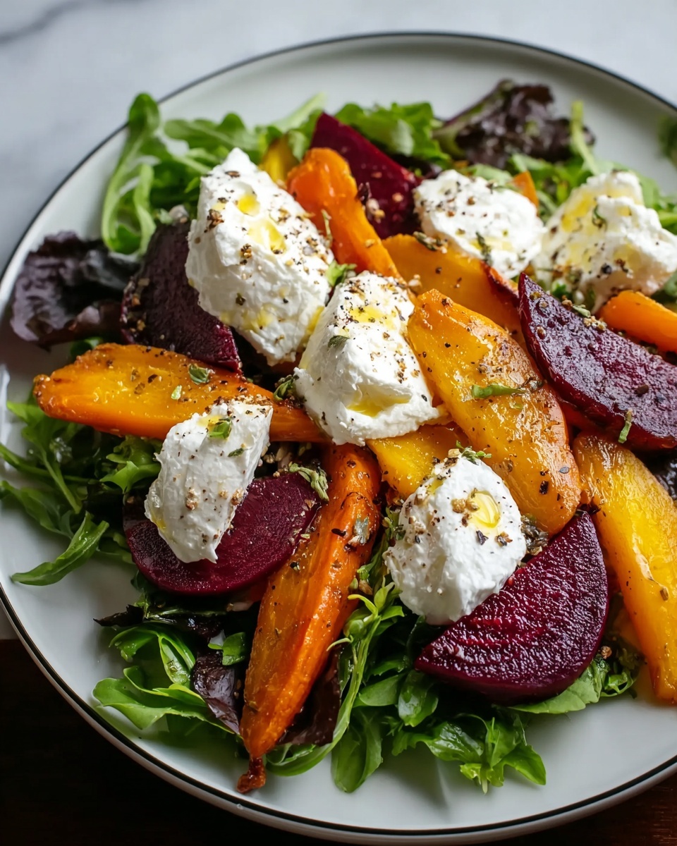 Roasted Beets and Carrots Salad with Burrata Recipe - Recipe Image