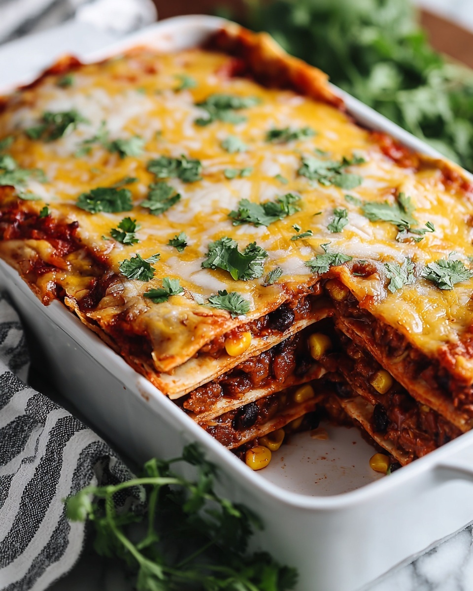Beef Enchilada Casserole with Corn Tortillas Recipe - Recipe Image