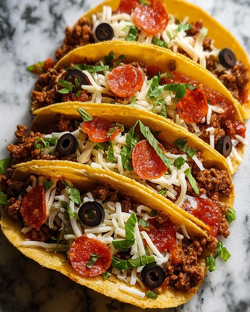 Meat Lovers Pizza Tacos Recipe - Recipe Image