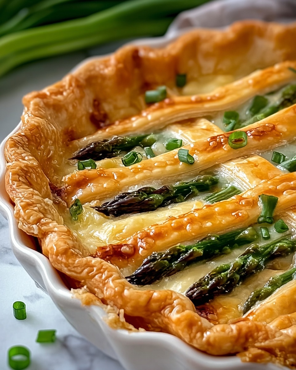 Asparagus Pie with Swiss and Parmesan Cheeses Recipe - Recipe Image