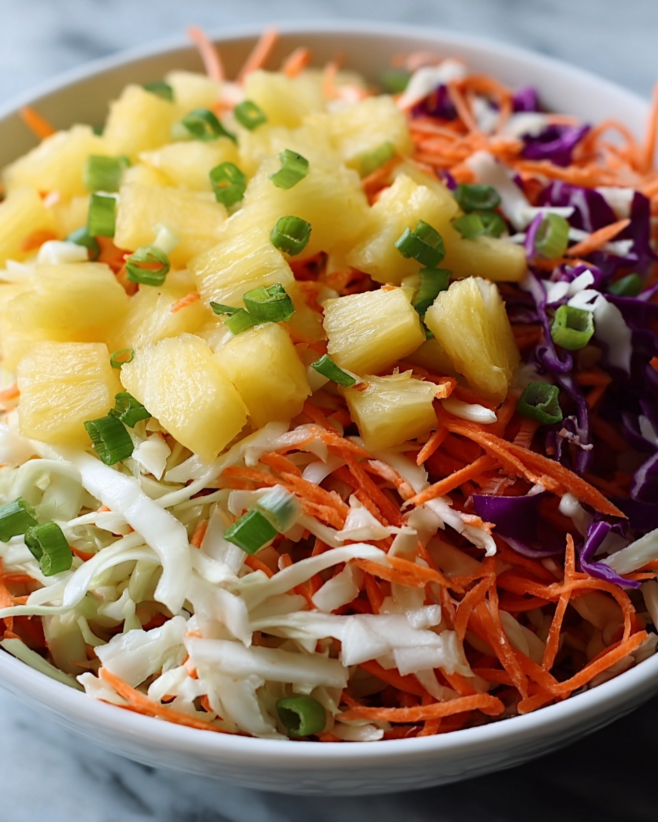 No-Mayo Hawaiian Pineapple Coleslaw Recipe - Recipe Image