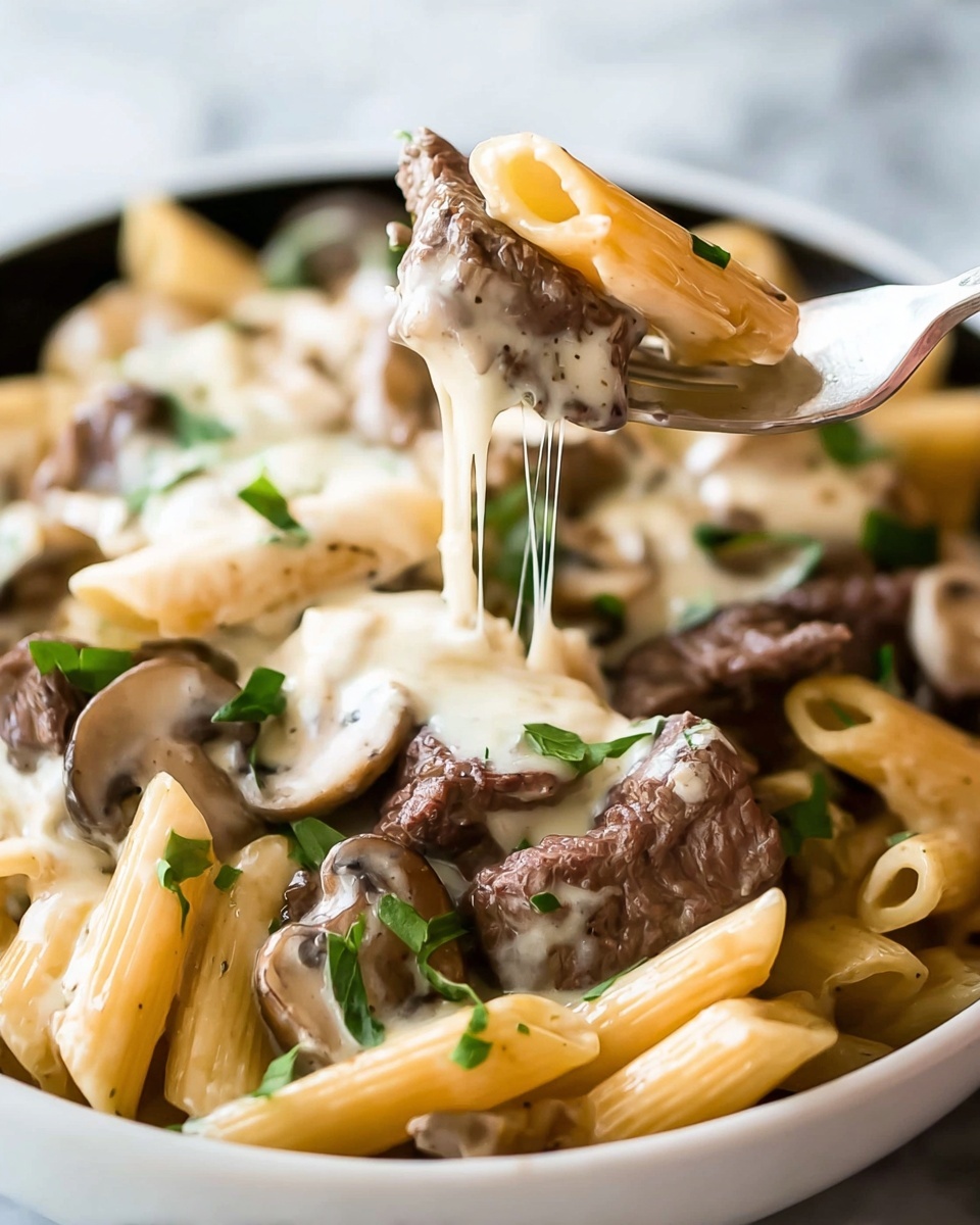 One Pot Philly Steak Pasta Recipe - Recipe Image
