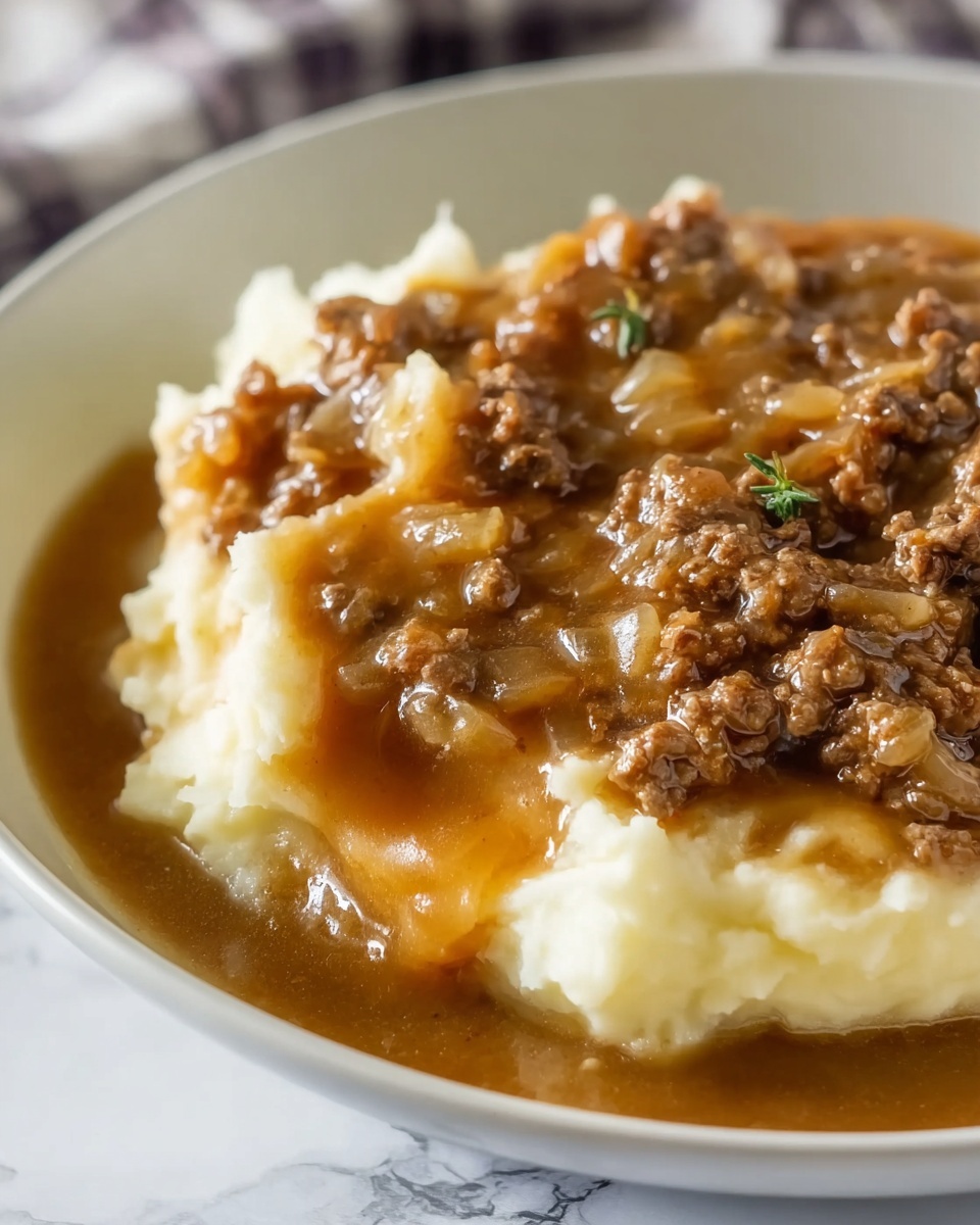 Ground Beef Gravy with Mashed Potatoes Recipe - Recipe Image