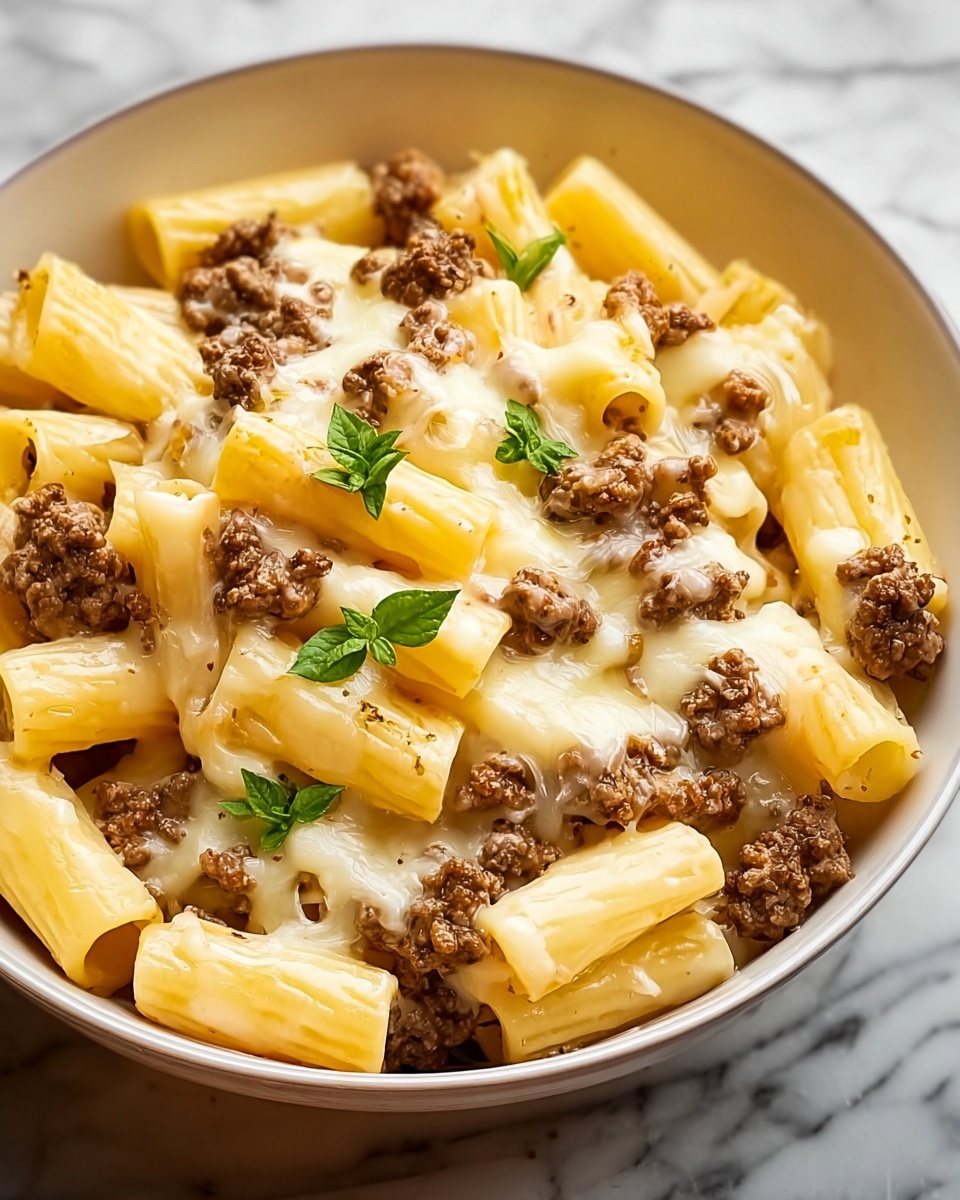 Loaded Cheeseburger Alfredo Pasta Recipe - Recipe Image