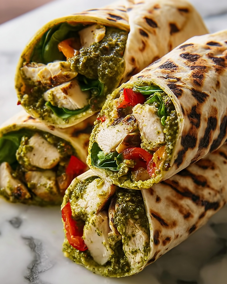 Pesto Chicken and Avocado Salad Wraps Recipe - Recipe Image