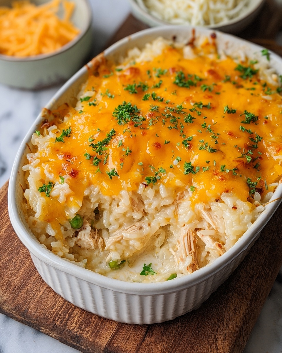 Cheesy Chicken and Rice Casserole Recipe - Recipe Image