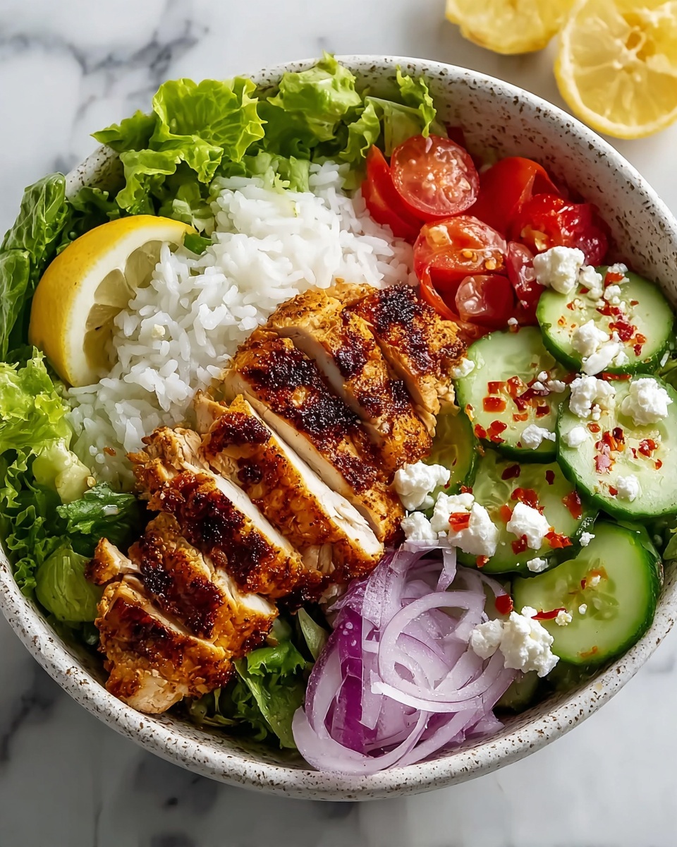 Greek Chicken Bowls with Feta, Veggies, and Tzatziki Sauce Recipe - Recipe Image