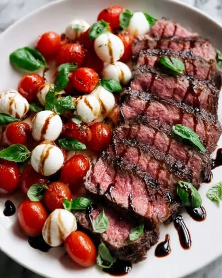 Balsamic Caprese Grilled Flank Steak Recipe