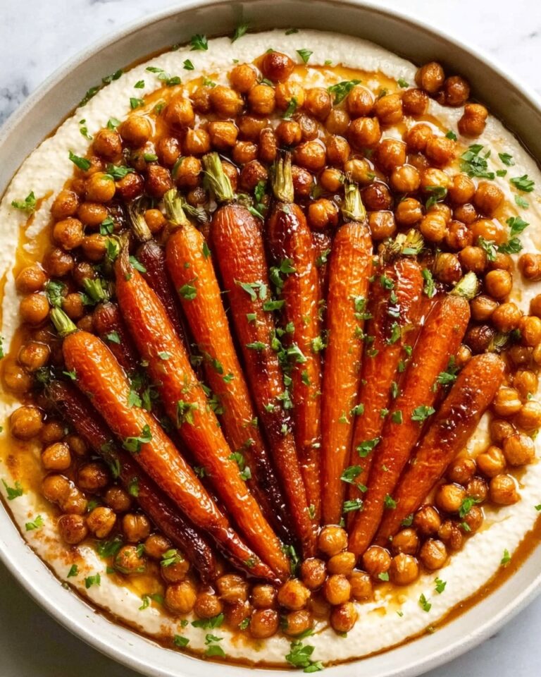 Spicy Maple Roasted Carrots with Crispy Chickpeas and Yogurt Sauce Recipe