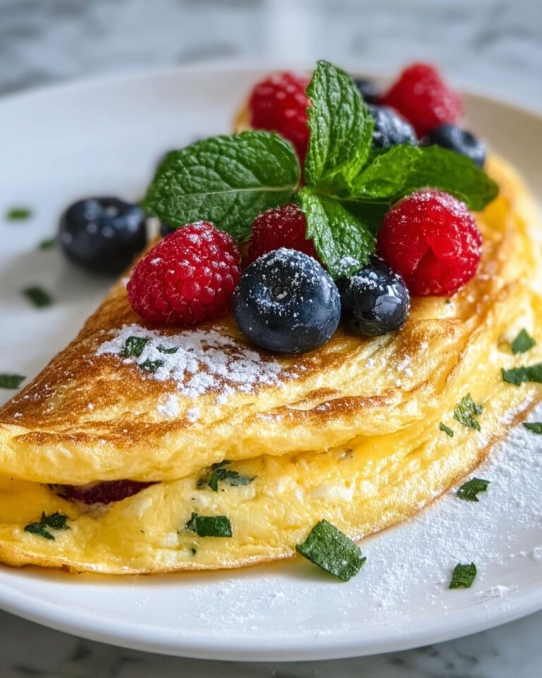 Slovenian Sweet Omelette with Cranberry Jam and Fresh Berries Recipe