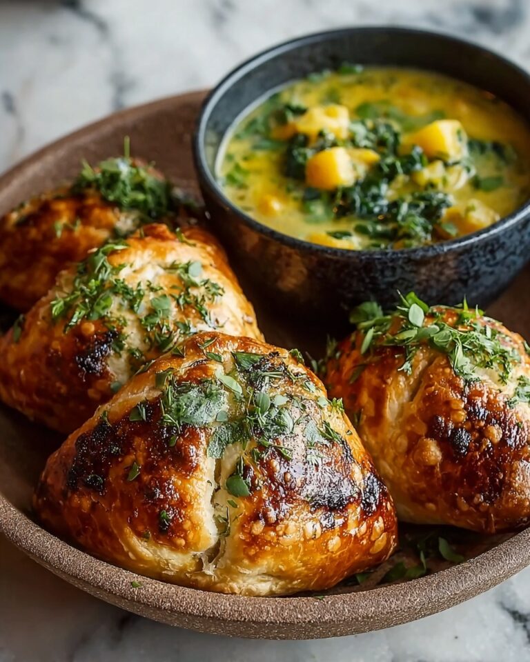 Curried Potato Pasties with Quick Coriander Chutney Recipe