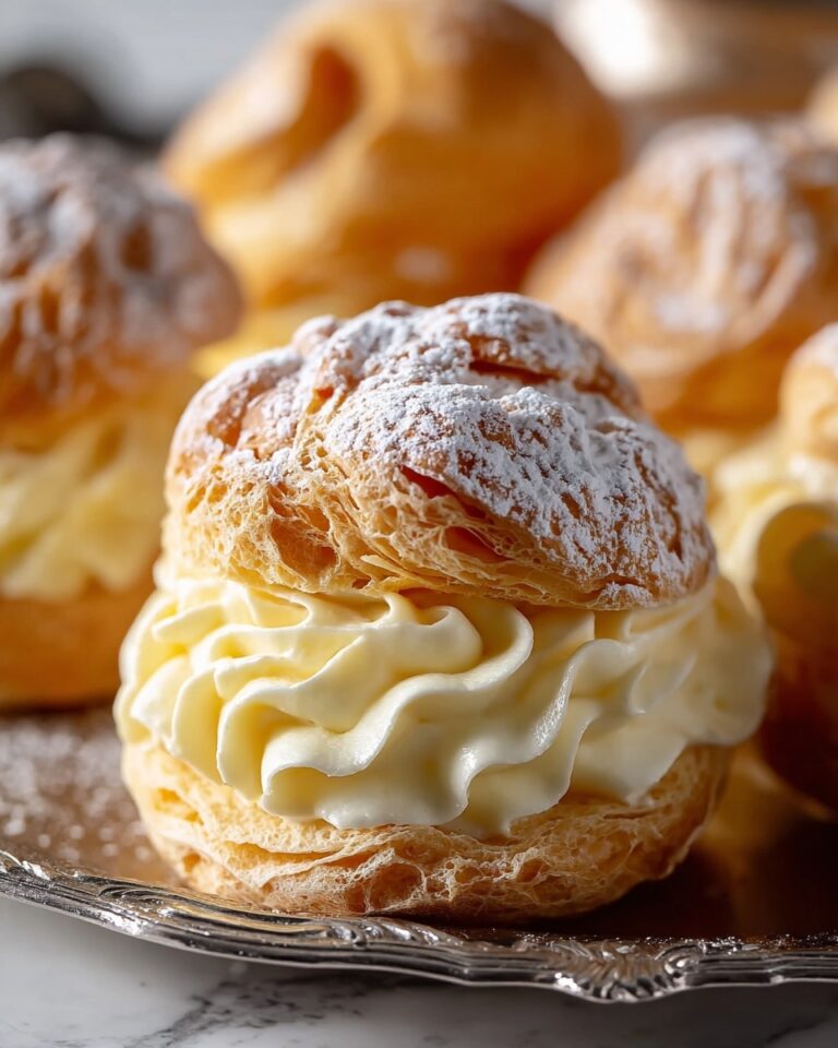 Cream Puffs with Vanilla Whipped Cream and Sweet Glaze Recipe