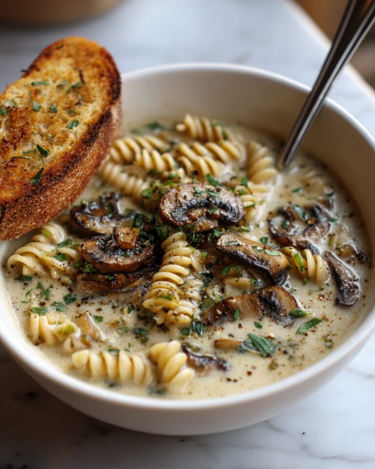 Creamy Mushroom Pasta Soup Recipe