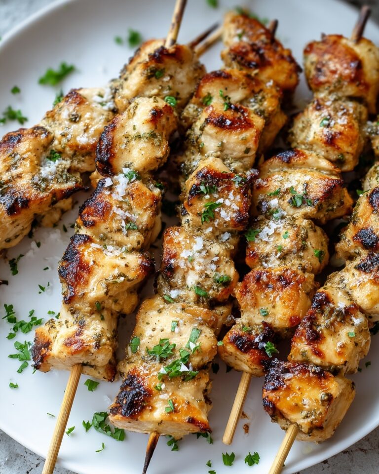 Garlic Parmesan Chicken Skewers Recipe