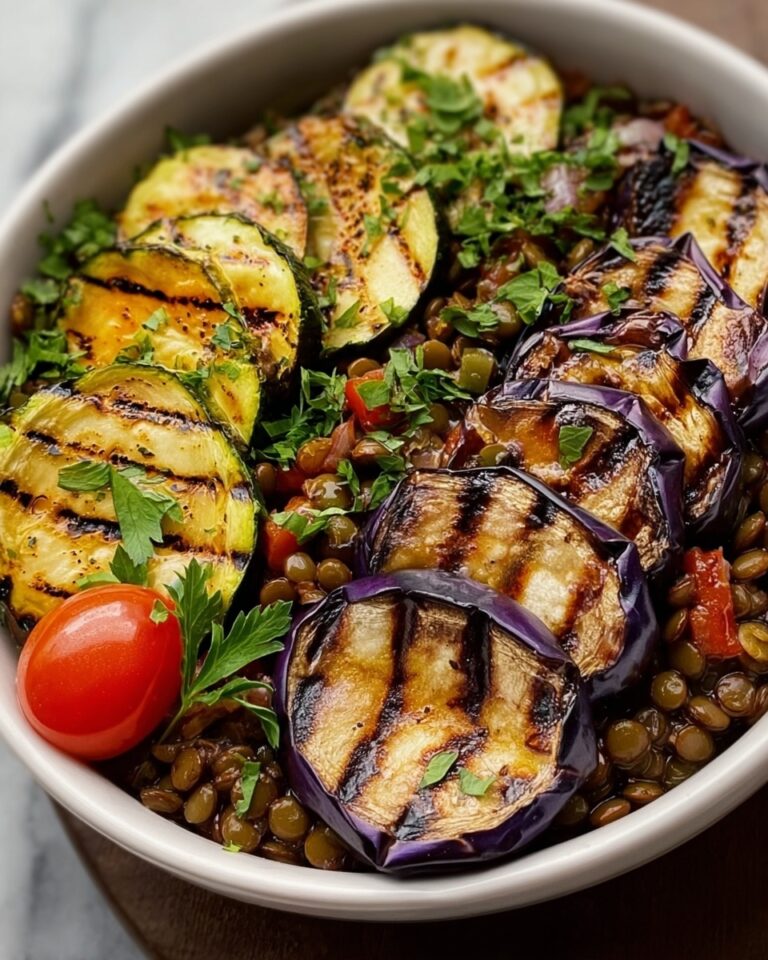 Mediterranean Lentil and Grilled Eggplant Bowl Recipe