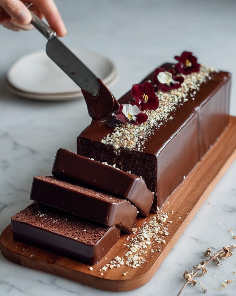 Chocolate Terrine Cake with Rich Chocolate Ganache Recipe