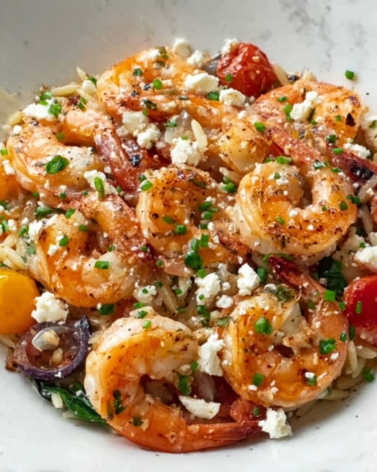 Greek Shrimp Orzo with Feta, Olives, and Tomatoes Recipe