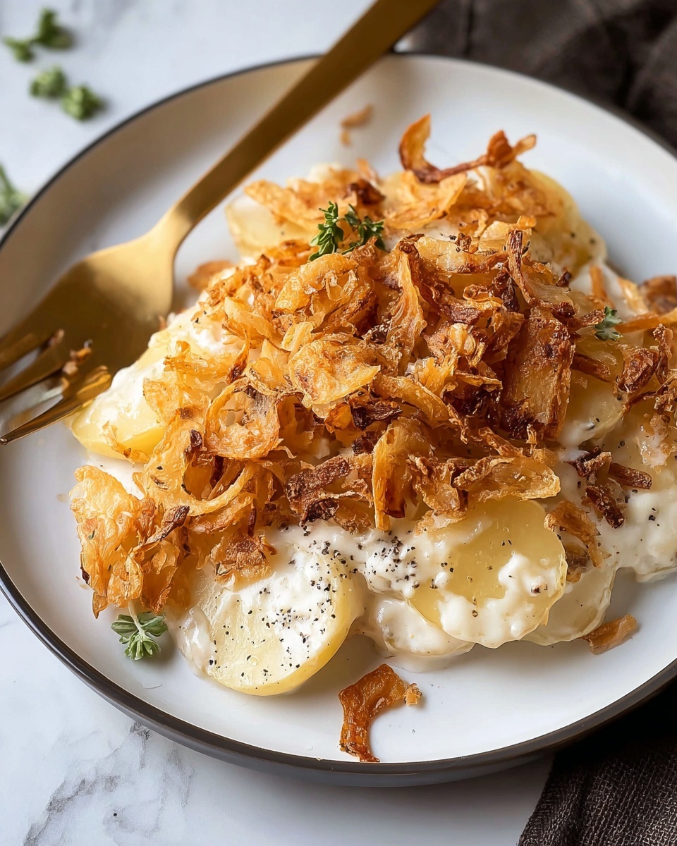 French Onion Funeral Potatoes Recipe - Recipe Image
