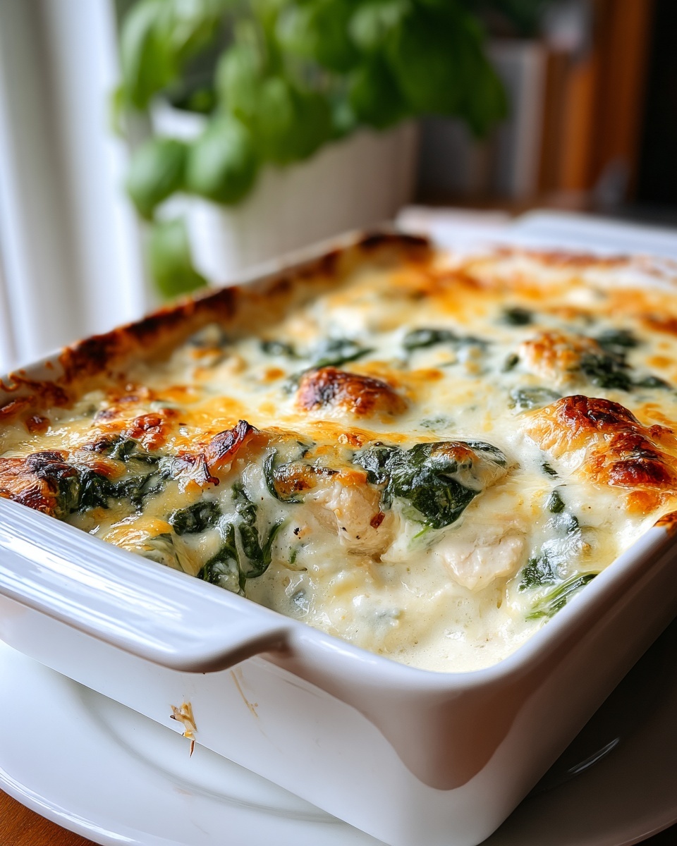 Creamy Chicken and Spinach Casserole Recipe - Recipe Image