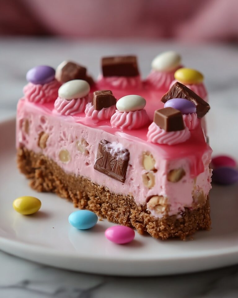 Pink M&M Snickers Cheesecake Recipe